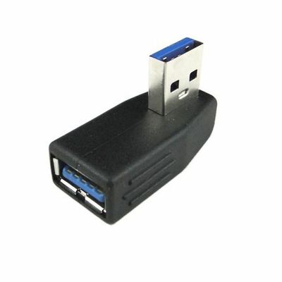 USB 3.0 A Male to Female Vertical Left Angled 90 Degree Adapter
