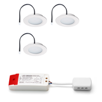 Set LED-inbouwspot Modena wit 3W dimbaar 3-6 stuks
