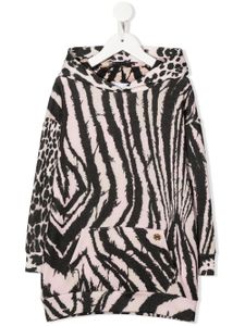 Roberto Cavalli Junior hoodie à imprimé zébré - Rose