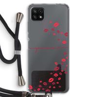Kusjes: Samsung Galaxy A22 5G Transparant Hoesje met koord Kusjes: Samsung Galaxy A22 5G Transparant Hoesje met koord
