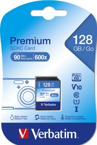 Verbatim Premium SDXC-kaart 128 GB Class 10, UHS-I