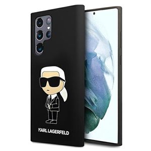 Karl Lagerfeld Ikonik Samsung Galaxy S23 Ultra 5G siliconen hoesje - Zwart