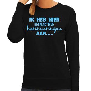 Apres ski sweater dames - geen actieve herinnering - zwart - glitter blauw - wintersport - skieen