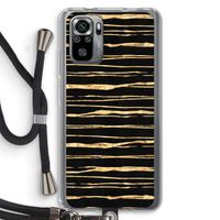 Gouden strepen: Xiaomi Redmi Note 10S Transparant Hoesje met koord Gouden strepen: Xiaomi Redmi Note 10S Transparant Hoesje met koord