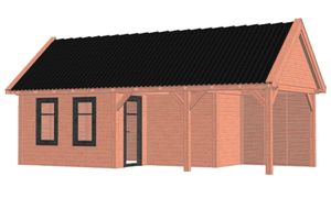 Tijdelijk 15% korting | Buitenverblijf Zadeldak XL 885x440 cm - Combinatie 1- Zadeldak- Onbehandeld lariks Douglas hout- Trendhout