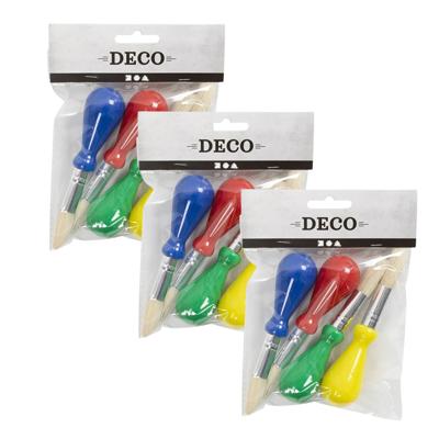 Kwasten/penselen set - 12x - voor kinderen - schilderen hobby/knutselmateriaal