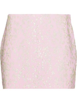 Blumarine minijupe à sequins brodés - Rose