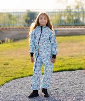 Waterproof Softshell Overall Comfy Unicorns Blue Jumpsuit