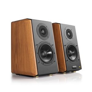 Edifier: S1000W Actieve Wifi Boekenplank speakers - 2 stuks - Zwart/Bruin