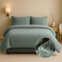Dekbedovertrek Summer Teddy Zacht Groen Effen 200x200 Cm Verwarmend Fresh And Co - Dekbed-Discounter.nl