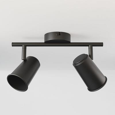 Riga - LED plafondlamp - 2 spots - Draaibaar en dimbaar - GU10 - Kantelbaar - Plafondspot - IP20 voor binnen - Zwart