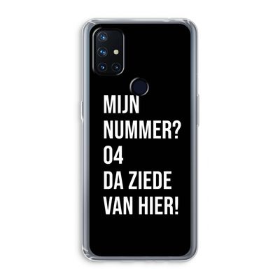 Da ziede van hier - Zwart: OnePlus Nord N10 5G Transparant Hoesje