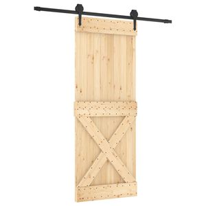 vidaXL Schuifdeur met beslag 80x210 cm massief grenenhout