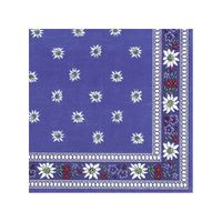 60x Edelweiss blauw 3-laags servetten bloemen 33 x 33 cm - thumbnail