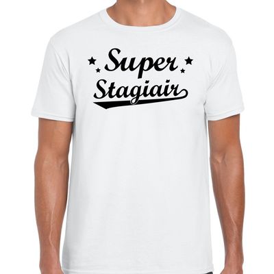 Super Stagiair cadeau t-shirt wit voor heren