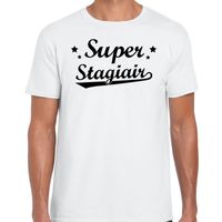 Super Stagiair cadeau t-shirt wit voor heren