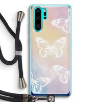 White butterfly: Huawei P30 Pro Transparant Hoesje met koord