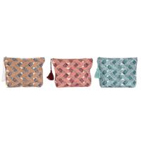 Reistasje Home ESPRIT Bruin Turkoois Koraal 25 x 5 x 20 cm (3 Stuks)