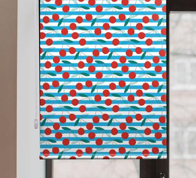 Fruit rolgordijnen Kersenblauwe strepen