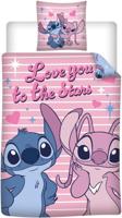 Angel and Stitch Love you to the stars Dekbedovertrek 140 x 200 cm - polykatoen
