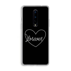 Forever heart black: OnePlus 8 Transparant Hoesje