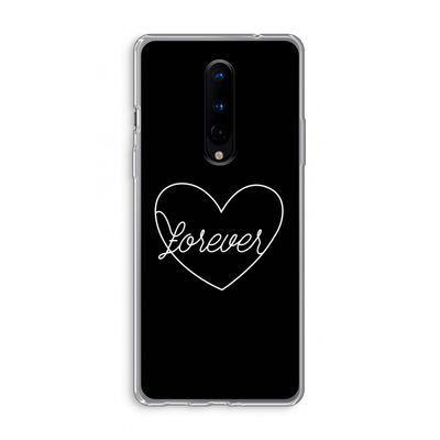 Forever heart black: OnePlus 8 Transparant Hoesje