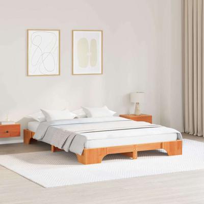 Bedframe Wasbruin 207 x 155.5 x 17 cm Massief grenenhout