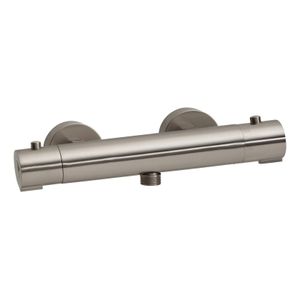 Douchekraan Xellanz Rio | Opbouw | Thermostaatkraan | 1-weg | hoh 12 cm | 2-knops | Rond | Geborsteld staal