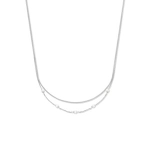 Ketting Multi zilver-zoetwaterparel wit 41-45 cm