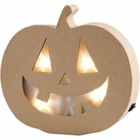 Pompoen Halloween decoratie met licht 22 cm - thumbnail