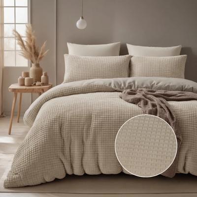 Dekbedovertrek Teddy - Eenpersoons (140x220 cm) - Taupe/ Roze/ Antraciet/ Beige Microvezel - Dessin: Effen - Sleeptime - Dekbed-Discounter.nl