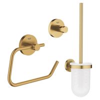 GROHE Essentials Toilet accessoireset 3-delig met toiletborstelhouder, handdoekhaak en toiletrolhouder zonder klep Brushed cool sunrise sw99005/sw99029/sw99045/ - thumbnail