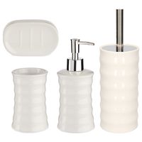 Badkamer accessoires set 4-delig creme wit van keramiek