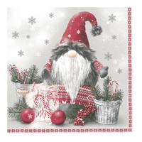 Maki kerst thema servetten - 60x st - 33 x 33 cm - gnoom - papier - thumbnail