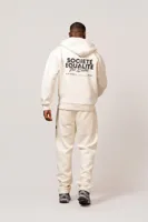 Equalité Societe Oversized Full Zip Hoodie Heren Gebroken Wit - Maat XL - Kleur: Gebroken WitZwart | Soccerfanshop