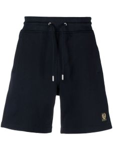 Belstaff short de sport en coton à patch logo - Bleu