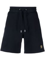 Belstaff short de sport en coton à patch logo - Bleu