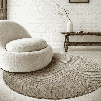 Vloerkleed Panglao Rond Taupe ⌀ 160 Cm Elle Decoration - Dekbed-Discounter.nl