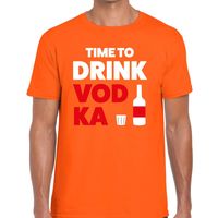 Time to Drink Vodka fun t-shirt oranje voor heren 2XL  -