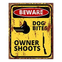 Clayre & Eef Tekstbord 20x25 cm Geel Ijzer Warning Wandbord Geel Wandbord - thumbnail