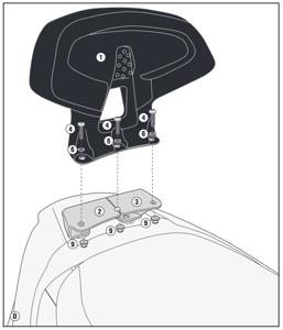 GIVI Rugsteun Passagier, Rugsteunen scooter, TB6107A