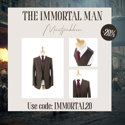 Maatpak Voor Heren | 3-delig Pak | Bruin | Kamgaren Wol | Lichtgewicht & Ademend | Peaky Blinders