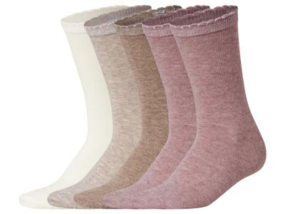 esmara 5 Paar sokken (roze/crème/beige, 39-42)