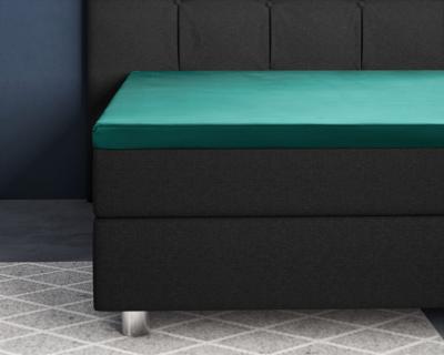 Primaviera Deluxe Topper Satijn Hoeslaken Donker Groen 160 x 220