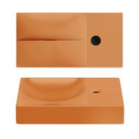 Clou Vale fontein 38 cm met kraangat rechts mat it. zand keram CL/03.36161.01.R Clou Vale fontein 38 cm met kraangat rechts mat it. zand keram CL/03.36161.01.R