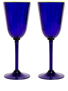 La DoubleJ lot de 2 verres à vin Rainbow Murano - Bleu