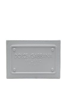 Dolce & Gabbana porte-cartes en cuir à logo embossé - Gris