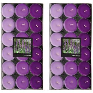 Geur theelichtjes/waxinelichtjes - Mega pack - 72x - Lavender aroma - 4,5 branduren
