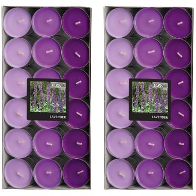 Geur theelichtjes/waxinelichtjes - Mega pack - 72x - Lavender aroma - 4,5 branduren