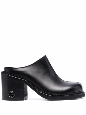 Sunnei mules à talons 95 mm en cuir - Noir
